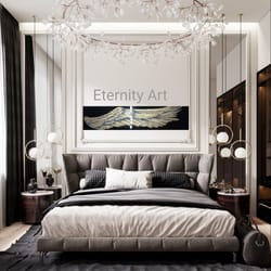 "author's wing" black golden original abstract art modern textured wall art acrylic gold painting gold potal on canvas