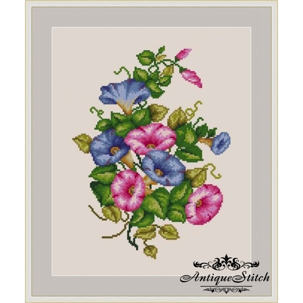 morning glory cross stitch pattern