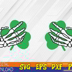 shamrock hand skeleton, st patrick day svg, irish svg, skeleton boob hand svg, shamrock boob hand svg, funny st. patrick