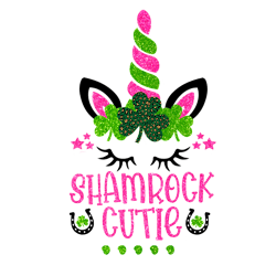 shamrock cutie unicorn png, st patrick's day png, shamrock png, st patricks png, lucky png file cut digital download