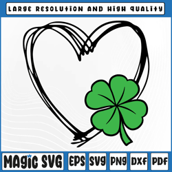 kids heart shamrock st patricks day svg saint patrick's day heart, st patricks day, digital download