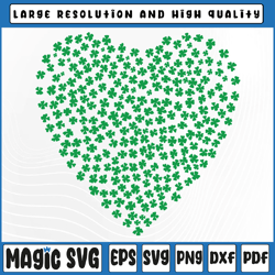 heart shamrock lucky st patricks day women girls kids svg, heart shamrock png, st patricks day, digital download