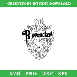 ravenclaw crest emblem balck white svg, school of magic house crest svg, harry potter svg, intant download