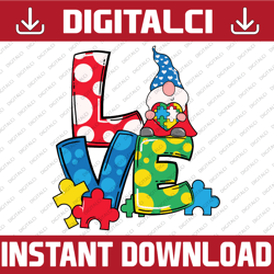 love someone with autism svg digital file, gnomes autism awareness png, gomes autism svg, puzzle piece autism png