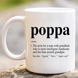 poppa definition coffee mug | poppa defined cup | funny poppa birthday gift ideas for cool grandpa fathers day