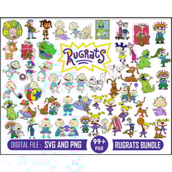 99 rugrats svg bundle, rugrats svg set, rugrats birthday svg, rugrats characters svg, tommy pickles svg, chuckie finster