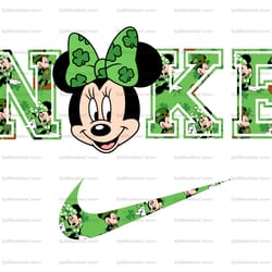 minnie mouse st patrick png x nike png, logo brand png, minnie mouse png, nike png, instant download, sublimation