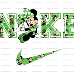 minnie mouse st patrick x nike png, logo brand png, minnie st patrick day png, nike png, instant download, sublimation