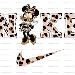 minnie mouse leopard x nike png, logo brand png, minnie leopard nike png, nike png, instant download, sublimation