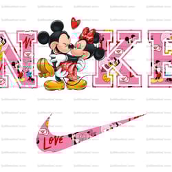 mickey and minnie x nike png, logo brand png, mickey and minnie mouse love png, nike png, instant download, sublimation