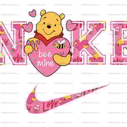 winnie the pooh bee mine x nike png, logo brand png, winnie the pooh png, nike png, instant download, sublimation
