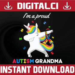 i'm a proud autism grandma svg, autism sublimation, autism puzzle heart svg, autism awareness svg, autism unicorn svg