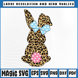happy easter cute leopard bunny png, easter bunny png image, leopard bunny design, digital download