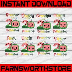 bundle 8 files cocomelon of birthday boy svg, coco melon svg, cocomelon bundle svg, cocomelon birthday svg, watermelon