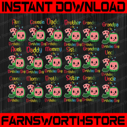 bundle 9 files cocomelon of birthday girl svg, coco melon svg, cocomelon bundle svg, cocomelon birthday svg, watermelon