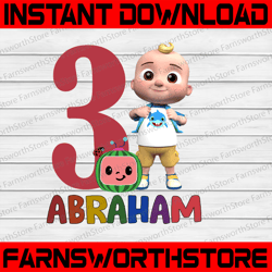 cocomelon personalized name and ages cocomelon birthday boy png, coco melon png, cocomelon png, cocomelon birthday png