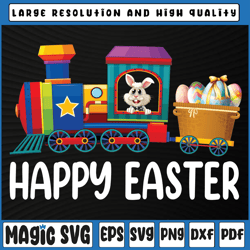 happy easter bunny train eggs png, bunny png files, happy easter png, digital download