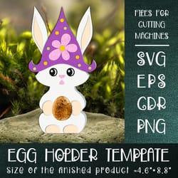easter bunny in gnomes hat | egg holder template