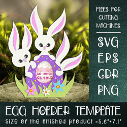 easter bunnies | chocolate egg holder template svg
