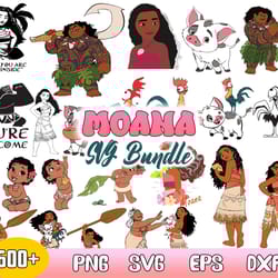 moana bundle svg, baby moana svg, moana disney princess svg, moana clipart, cut file