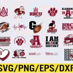 alabama a&m university artwork hbcu collection, svg, png, eps, dxf