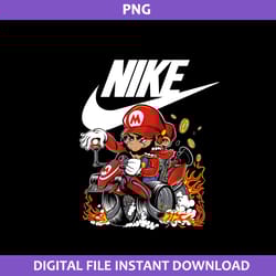 mario kart nike png, mario kart swoosh png, nike logo png, mario kart png digital file