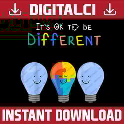 autism awareness it's ok to be different autism awareness png sublimation design