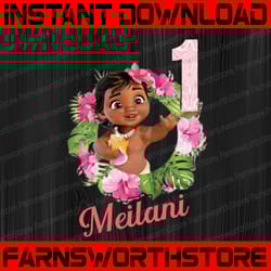 personalized name and ages, moana birthday girl png digital file birthday girl moana family baby girl png