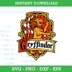 gryffindor crest emblem svg, harry potter house crest svg, school of magic house crest svg, instant download