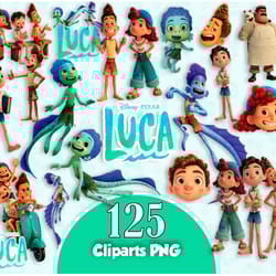 125 luca clipart, luca png, disney luca bundle png, disney png digital download