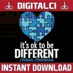 autism awareness teacher its ok to be different autism png sublimation design