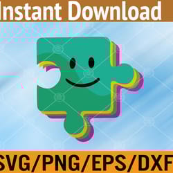 love autism awareness day month colorful puzzle piece svg, eps, png, dxf, digital download