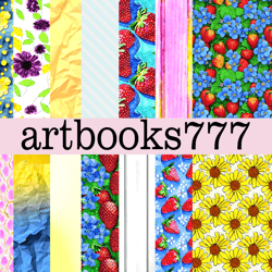 strawberry summer - digital paper, scrapbooking, fast download -4