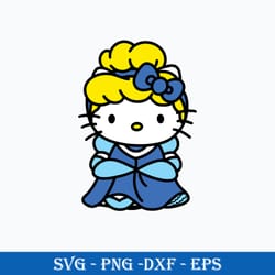 hello kitty cinderella svg, hello kitty svg, cinderella svg, disney princess svg, png dxf eps digital file