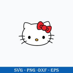 hello kitty face svg, hello kitty svg, sanrio svg, cartoon svg, png dxf eps digital file