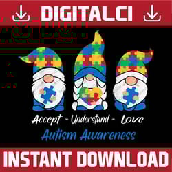 three gnomes holding puzzle autism awareness month png sublimation design