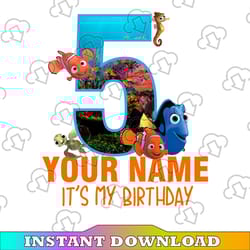 finding dory birthday png, dory custom png, personalized nemo png, finding dory family png