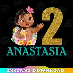 personalized name and ages, moana birthday girl png digital file birthday girl moana family