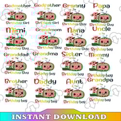 bundle 8 files cocomelon of birthday boy svg, coco melon svg, cocomelon bundle svg, cocomelon birthday svg