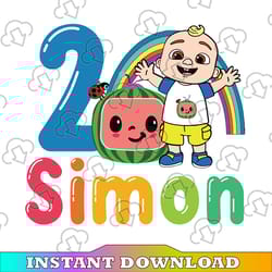 cocomelon personalized name and ages birthday svg png, cocomelon brithday svg,cocomelon family birthday svg,