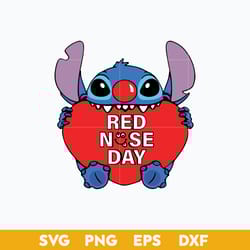 stitch red nose day svg, red nose day svg, stitch svg, disney svg, png dxf eps file