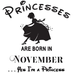 princesses are born in november yes im a princess, birthday svg, birthday girl, birthday princess, november birthday svg