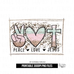 peace love jesus sublimation png design