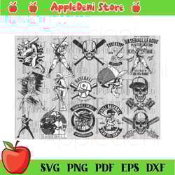 baseball skull svg bundle