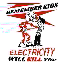 warning reddy kilowatts electricity will kill you svg, remember kids svg