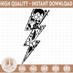 harry potter flash svg, harry potter theme, harry potter print, harry potter party, potter birthday, harry potter png, h