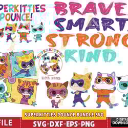 4 file superkitties bundle svg ,hero kitties super cats brave svg , for cricut, vector file, digital, instant download