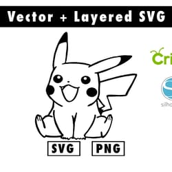 anime pikachu svg, png files for cricut machine , anime svg , manga svg