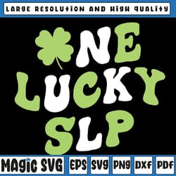one lucky slp st patricks day speech language pathologist svg, one lucky slp png, st patricks day, digital download