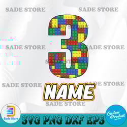 blocks 3rd birthday svg, colored blocks, building blocks birthday svg, kids building blocks birthday svg, childs blocks